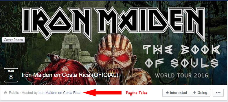 pagina falsa evento Redes Sociales y su mal uso en Costa Rica